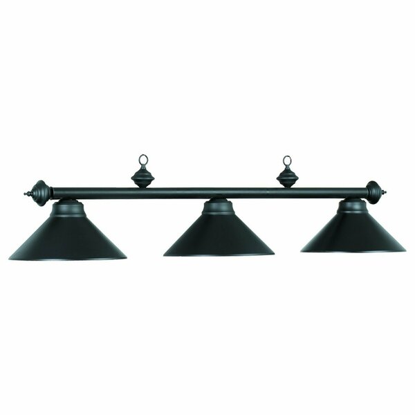 Ram Gameroom 54In. 3Lt Billiard Light- Matte Blk/Mb PR54 MB/MB